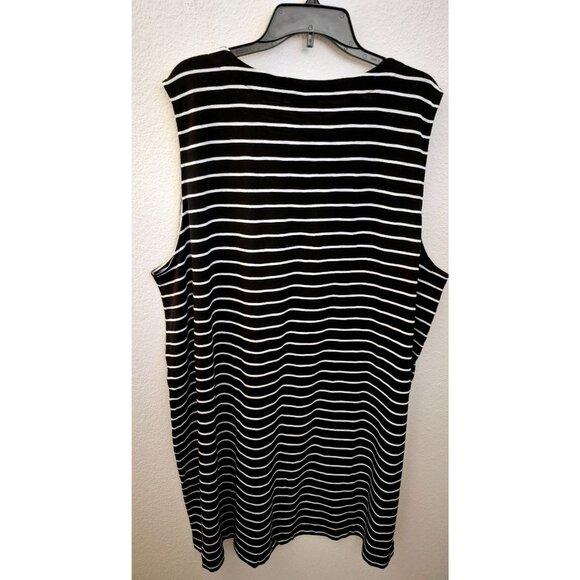 J. Jill Cotton Blend Striped Sleeveless Lace Up Neckline Shift Dress Size 4X EU - Picture 3 of 7